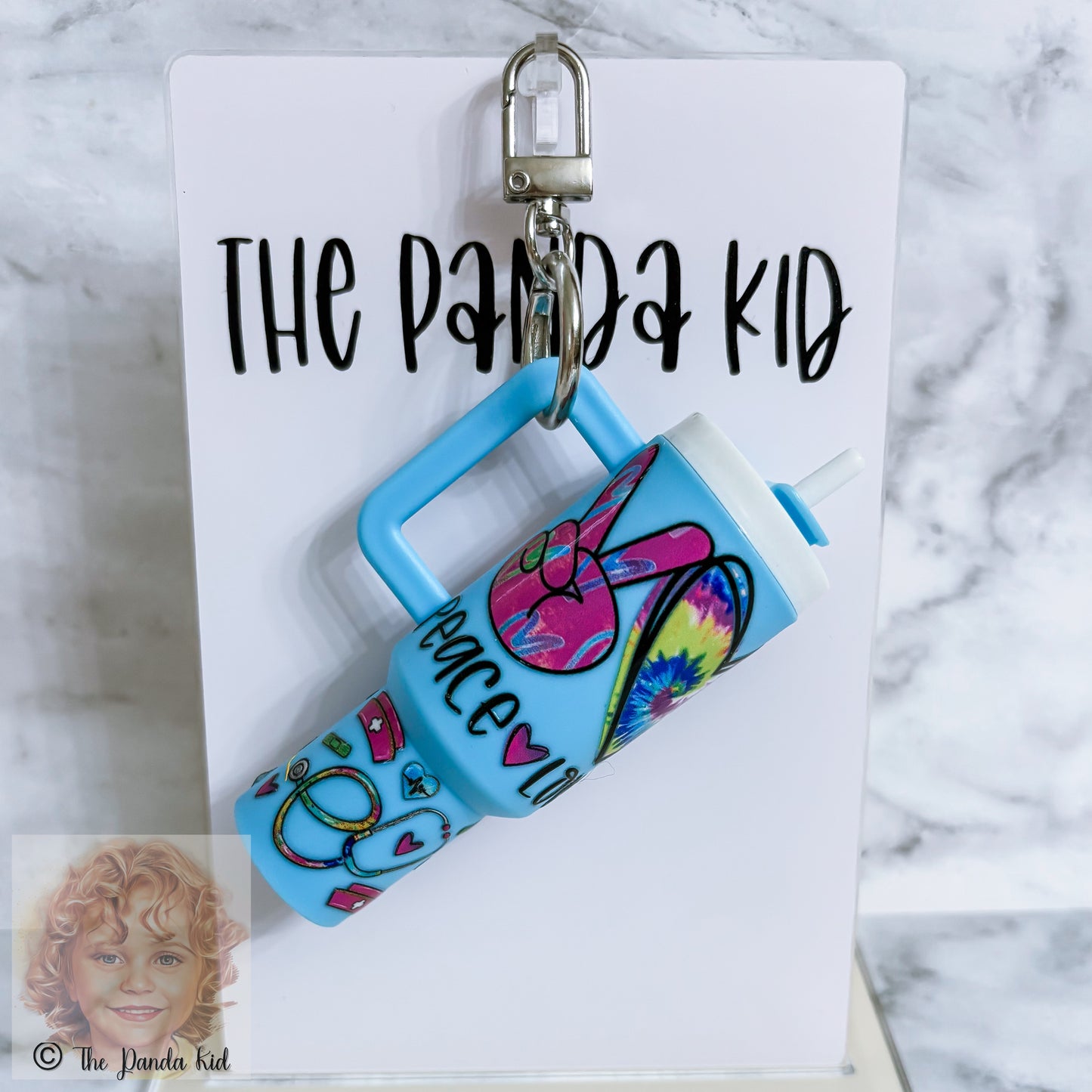 Peace, Love & Nursing Tumbler Keychain, Bag Charm, Accessory Keeper
