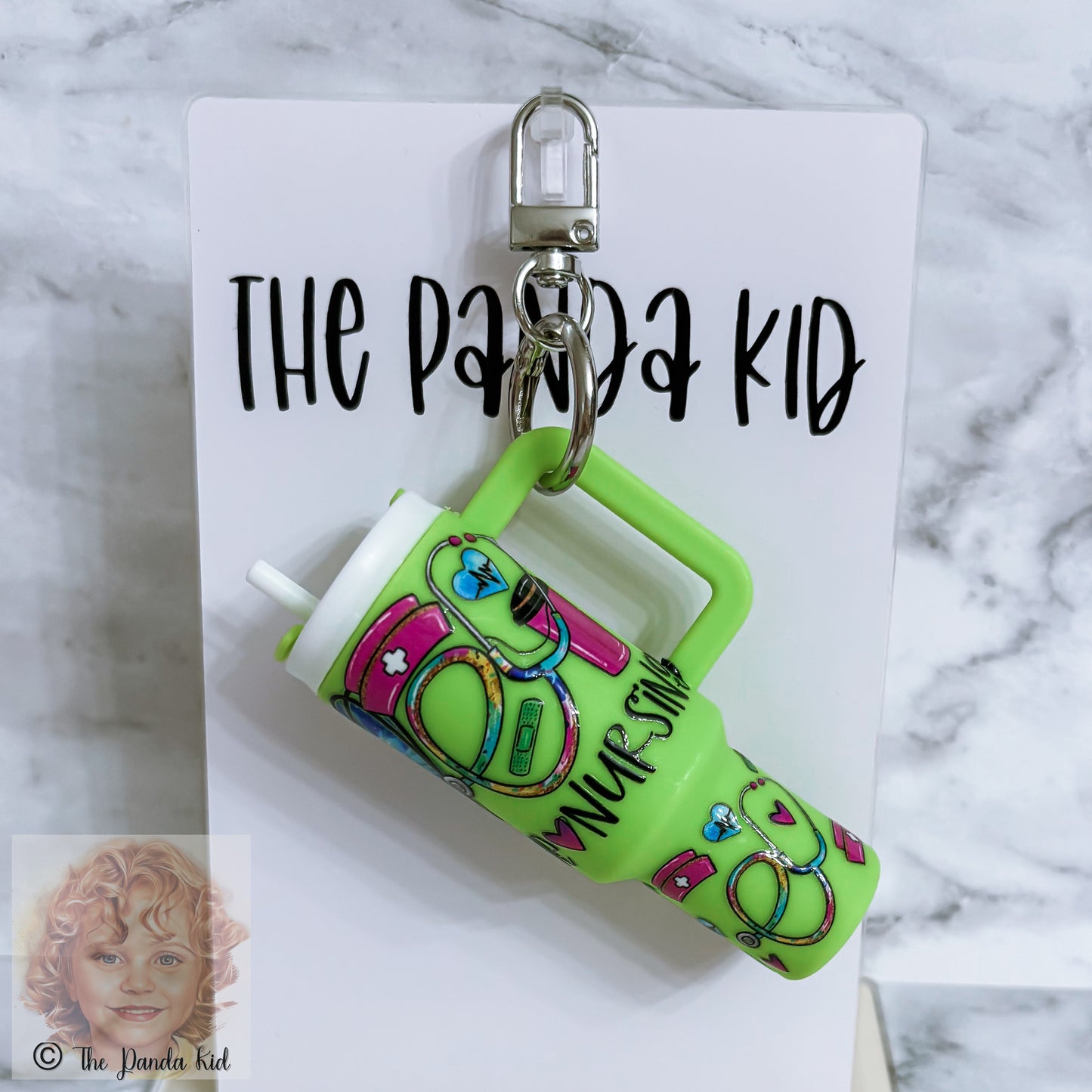 Peace, Love & Nursing Tumbler Keychain, Bag Charm, Accessory Keeper